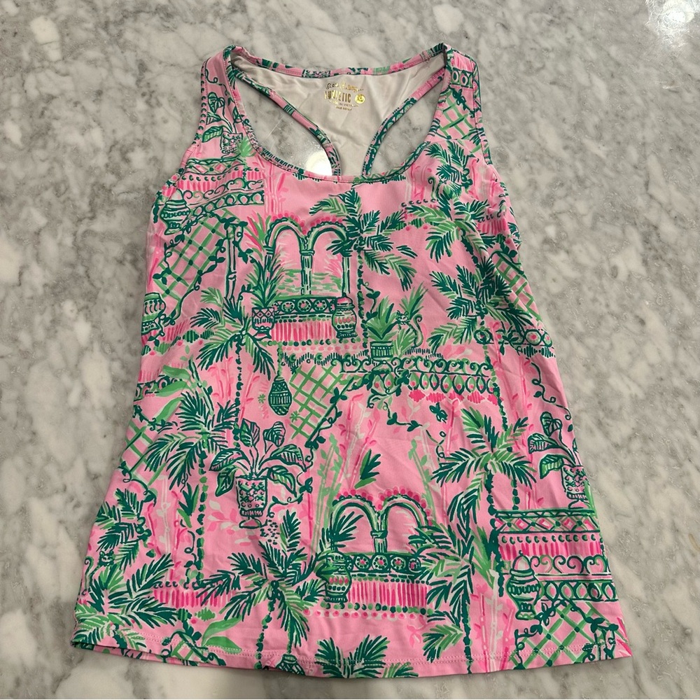Lilly Pulitzer Pink and Green Luxletic Tank Top